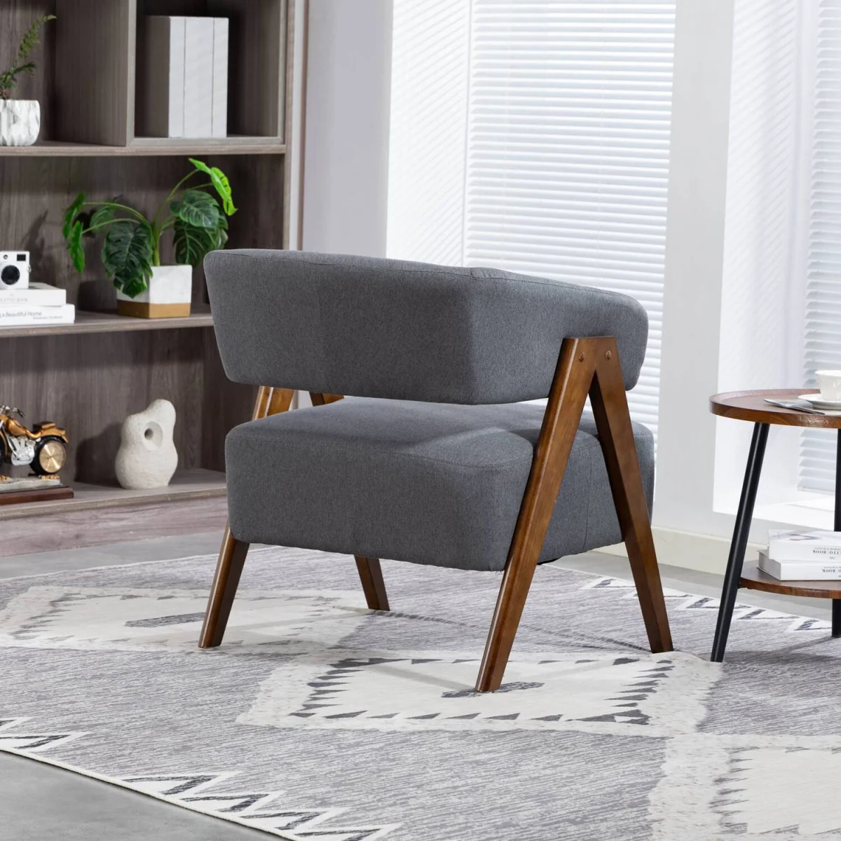 WestWood Fabric Tub Chair Armchair for Small Spaces Padded Seat Grey - Grey – image 3