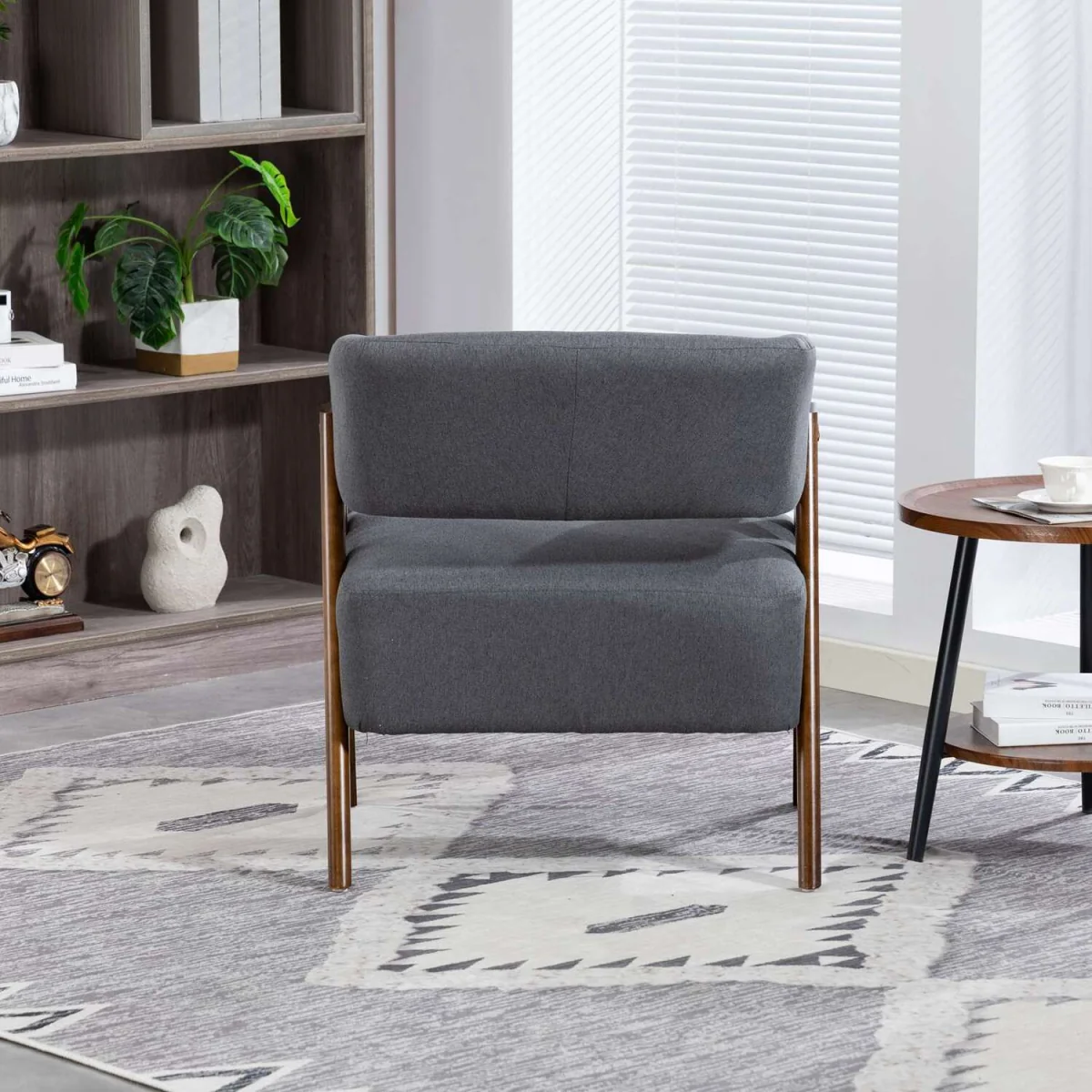 WestWood Fabric Tub Chair Armchair for Small Spaces Padded Seat Grey - Grey – image 4