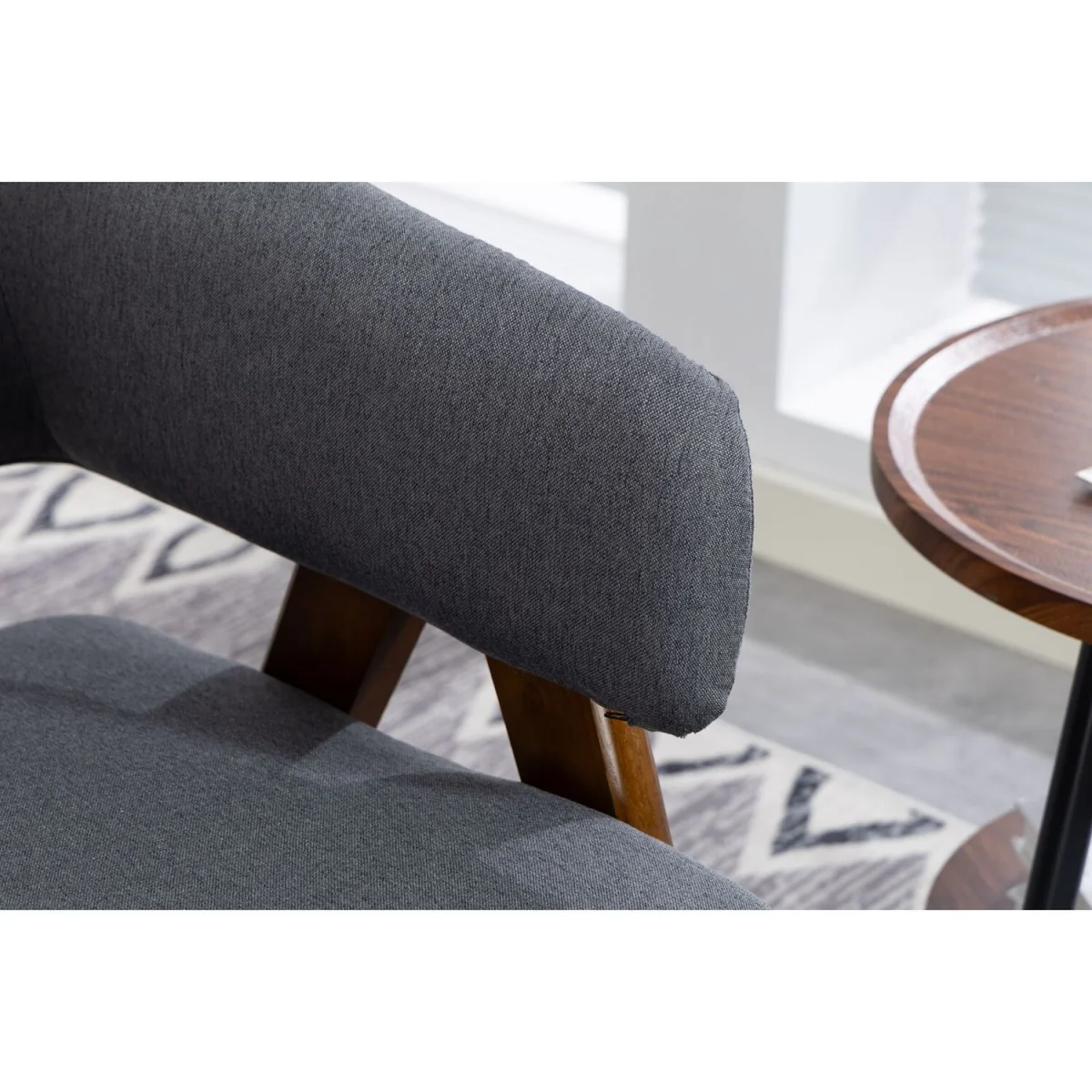 WestWood Fabric Tub Chair Armchair for Small Spaces Padded Seat Grey - Grey – image 7