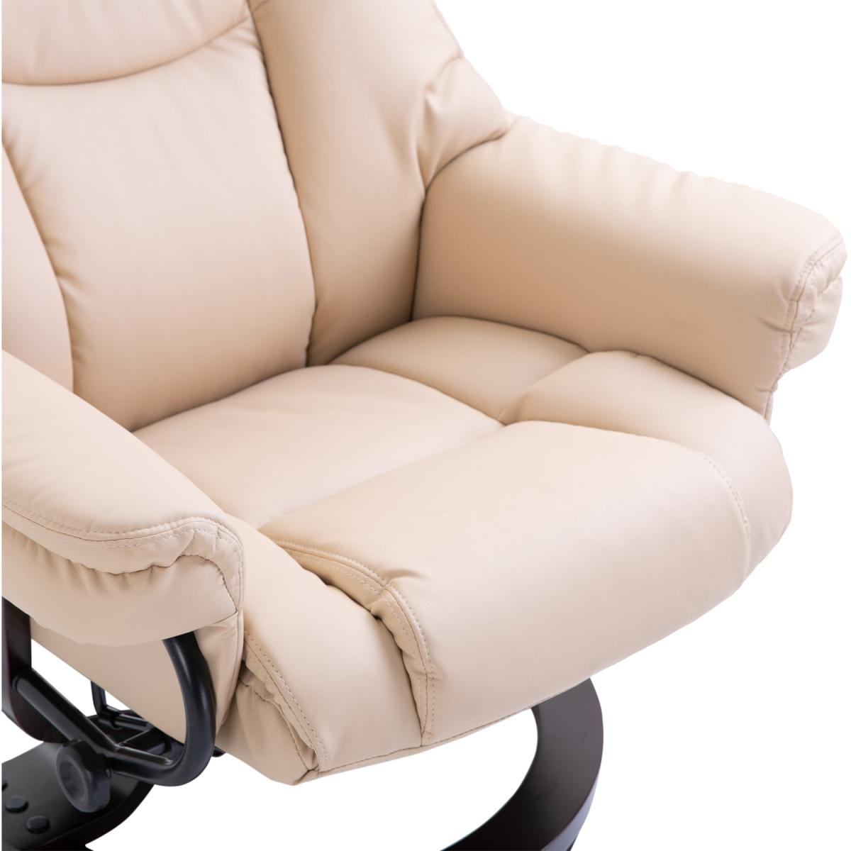 Padded PU Leather Reclining Armchair - Black – image 16
