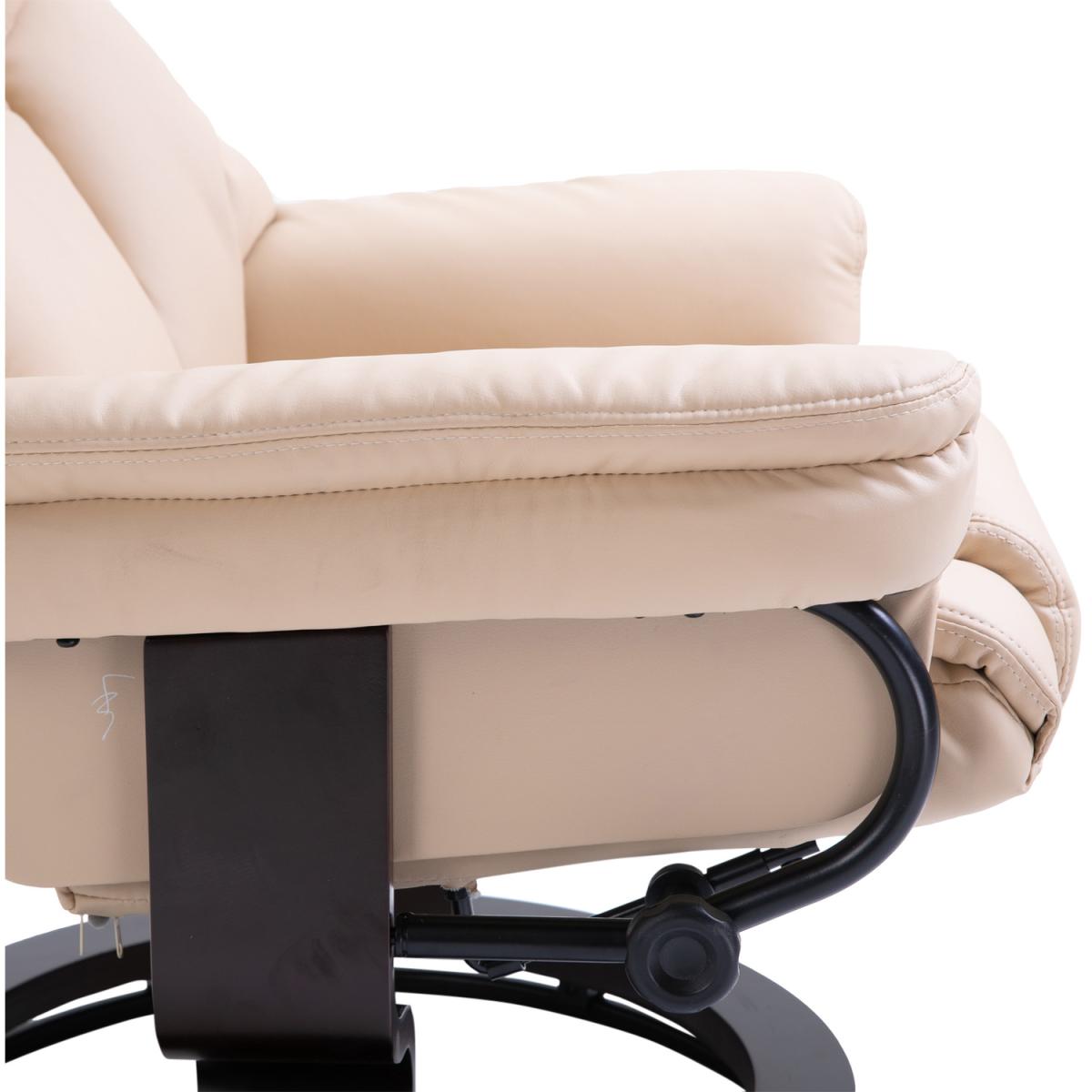 Padded PU Leather Reclining Armchair - Black – image 17