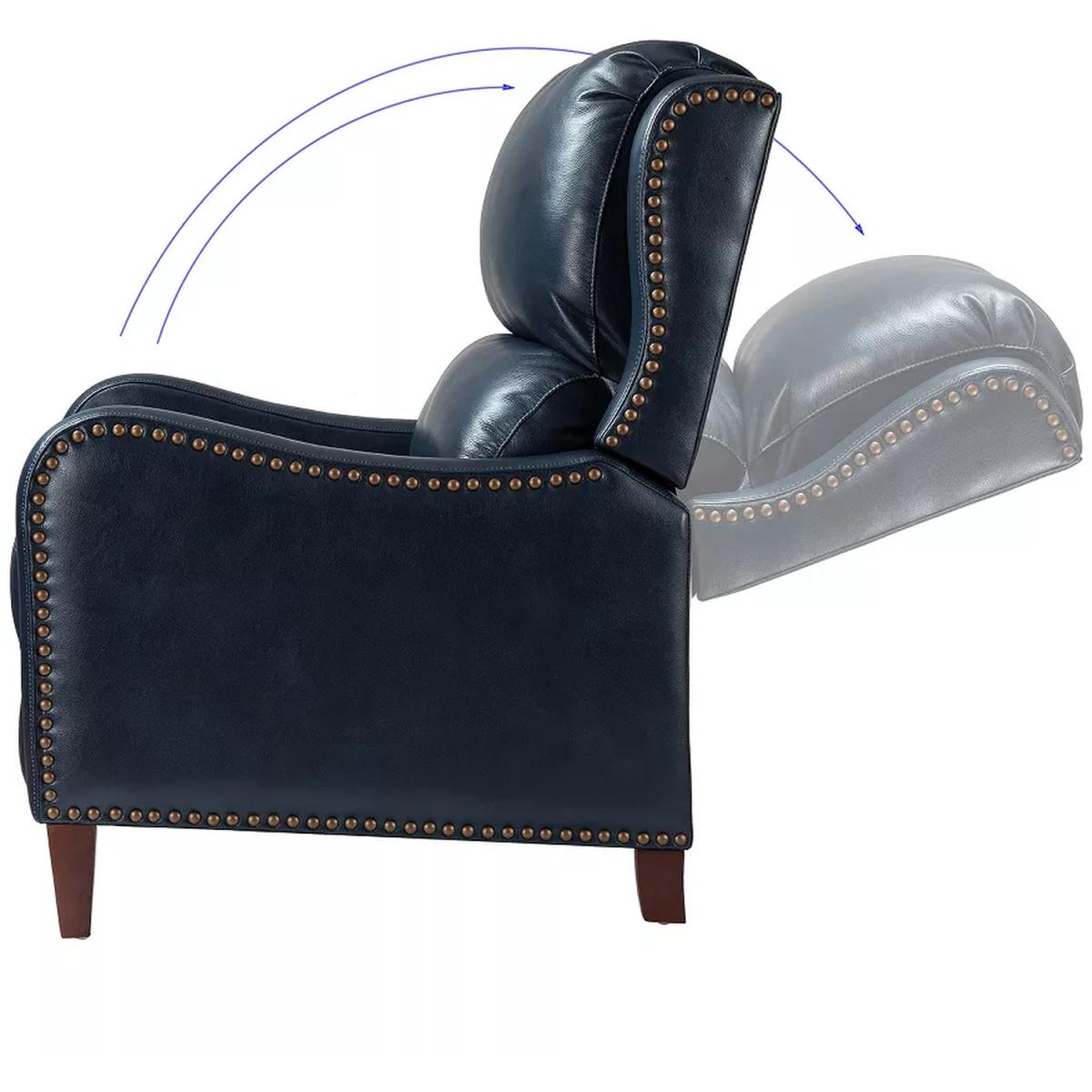 Pushback Recliner Chair Leather Effect Armchair - Black – image 4