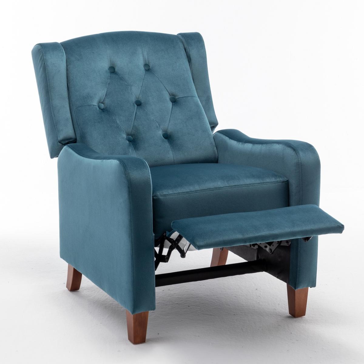 Pushback Recliner Chair Leather Effect Armchair - Black – image 10