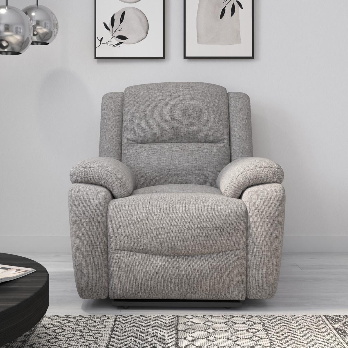 Lisbon Fabric Manual Recliner Chair - Grey