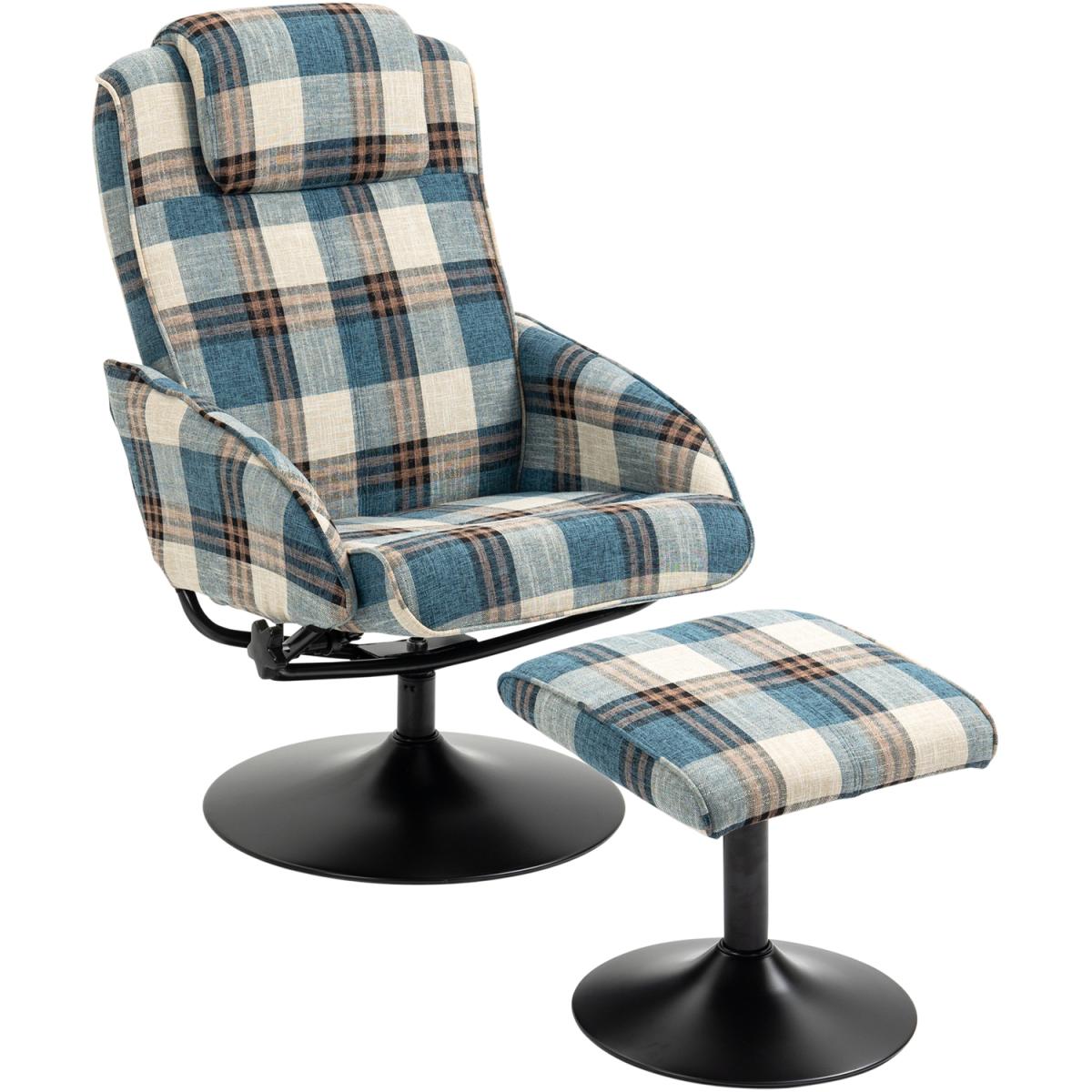 Recliner Chair and Footstool Armchair Swivel Seat - Multicolour – image 3