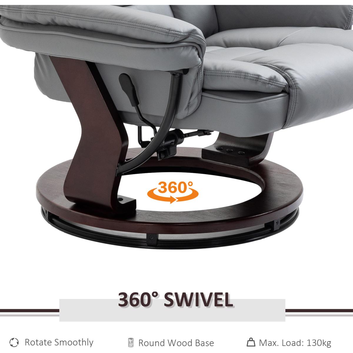 Manual Recliner and Footrest Set - Grey – image 5