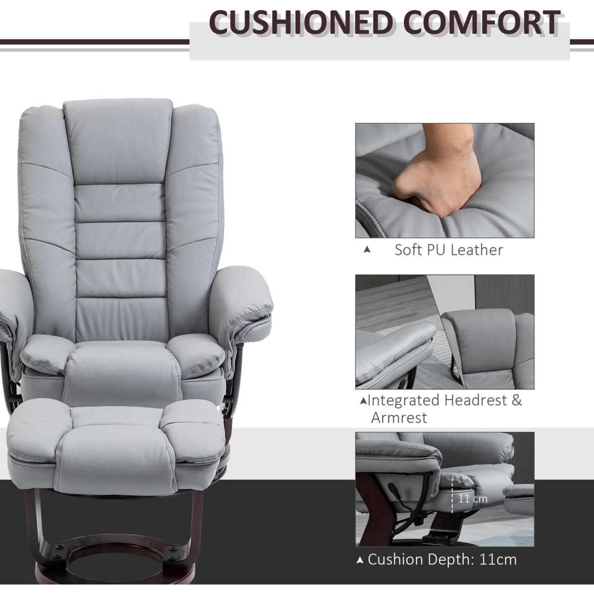 Manual Recliner and Footrest Set - Grey – image 6