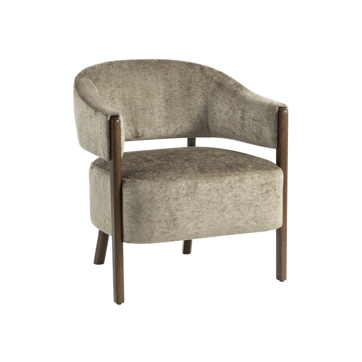 HOMCOM Accent Chair, Upholstered Armchair with Solid Wood Legs, Light Brown - Tan – image 1