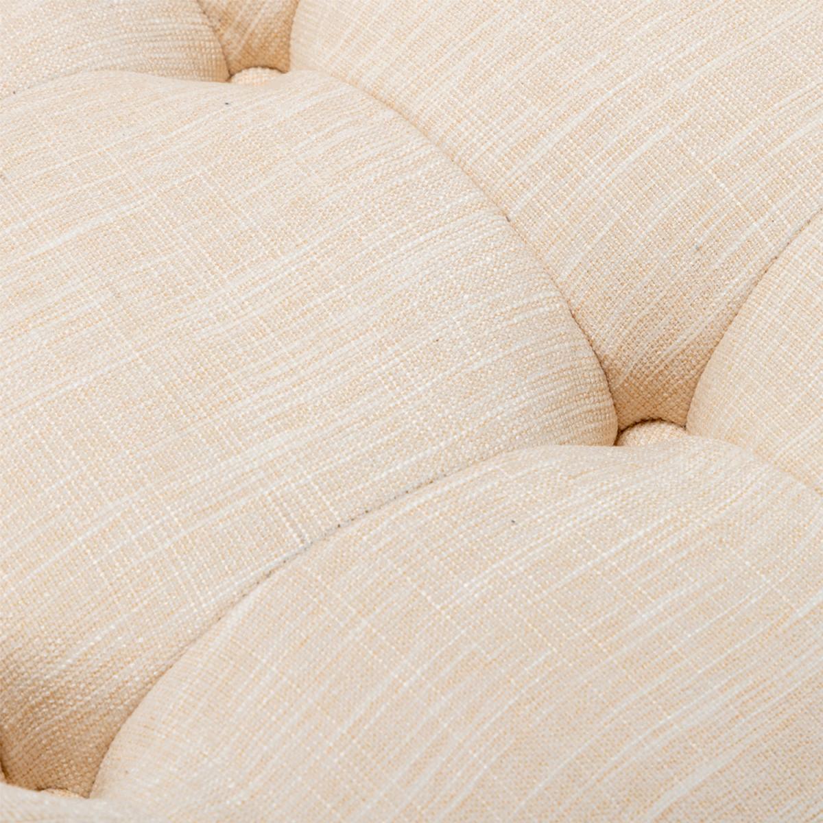 Chenille Armchair and Footstool - Beige – image 4
