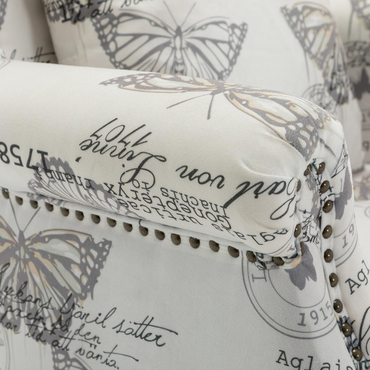 Linen Armchair Grey Butterfly - Grey – image 6