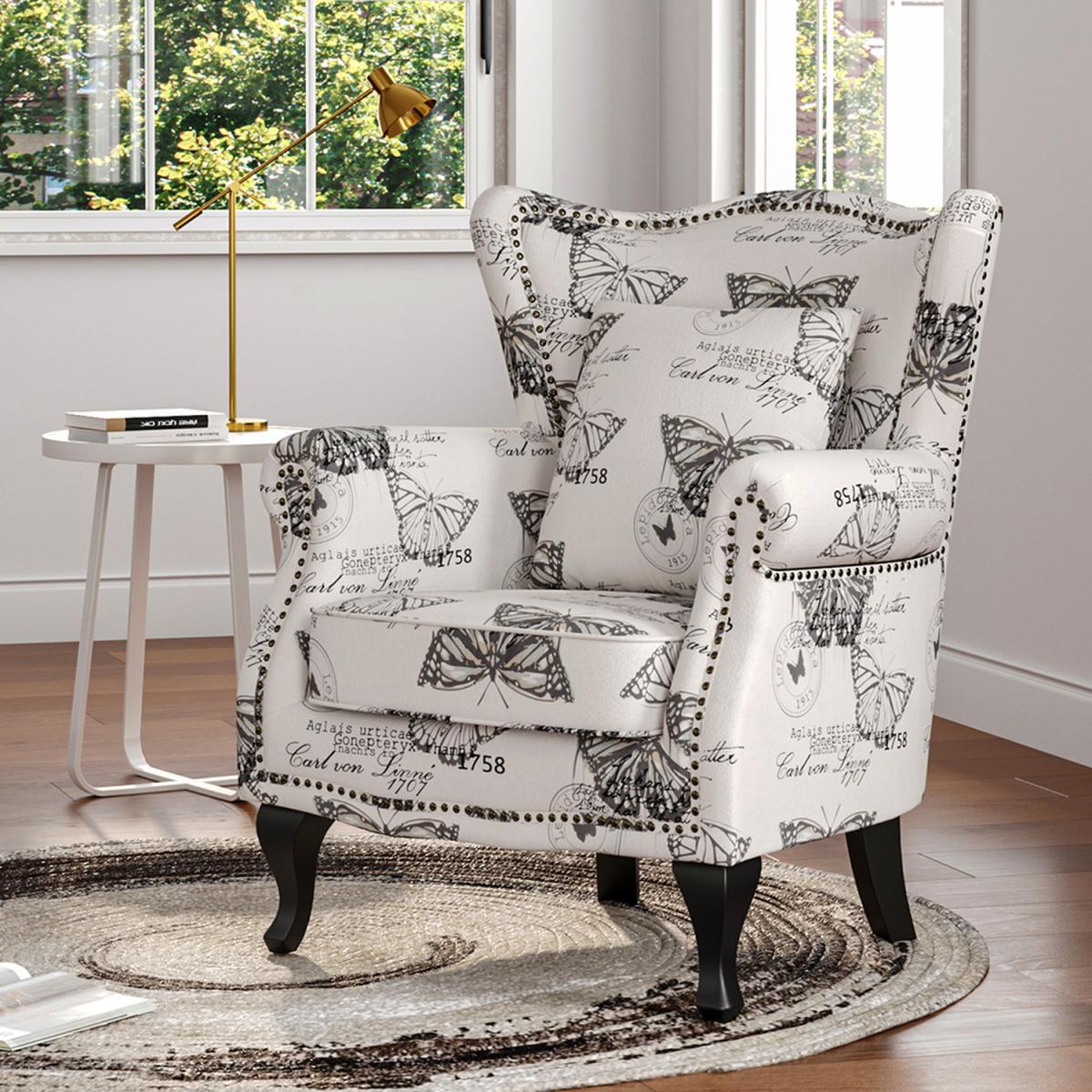 Linen Armchair Grey Butterfly - Grey – image 9