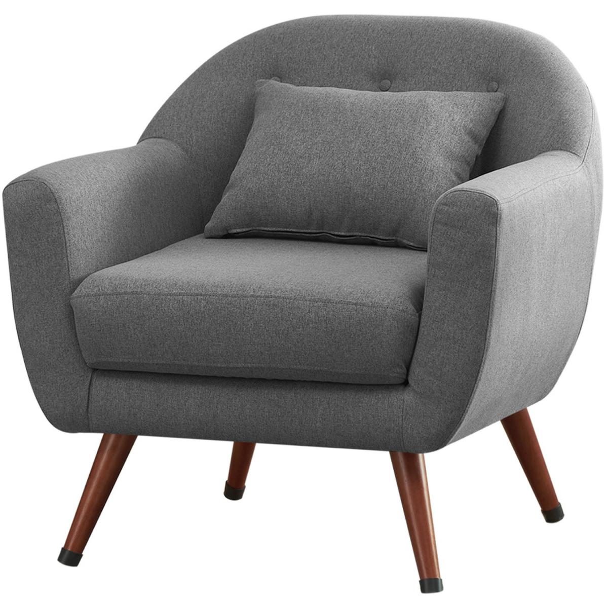 Fabric Upholstered Lounge Chair - Grey – image 6