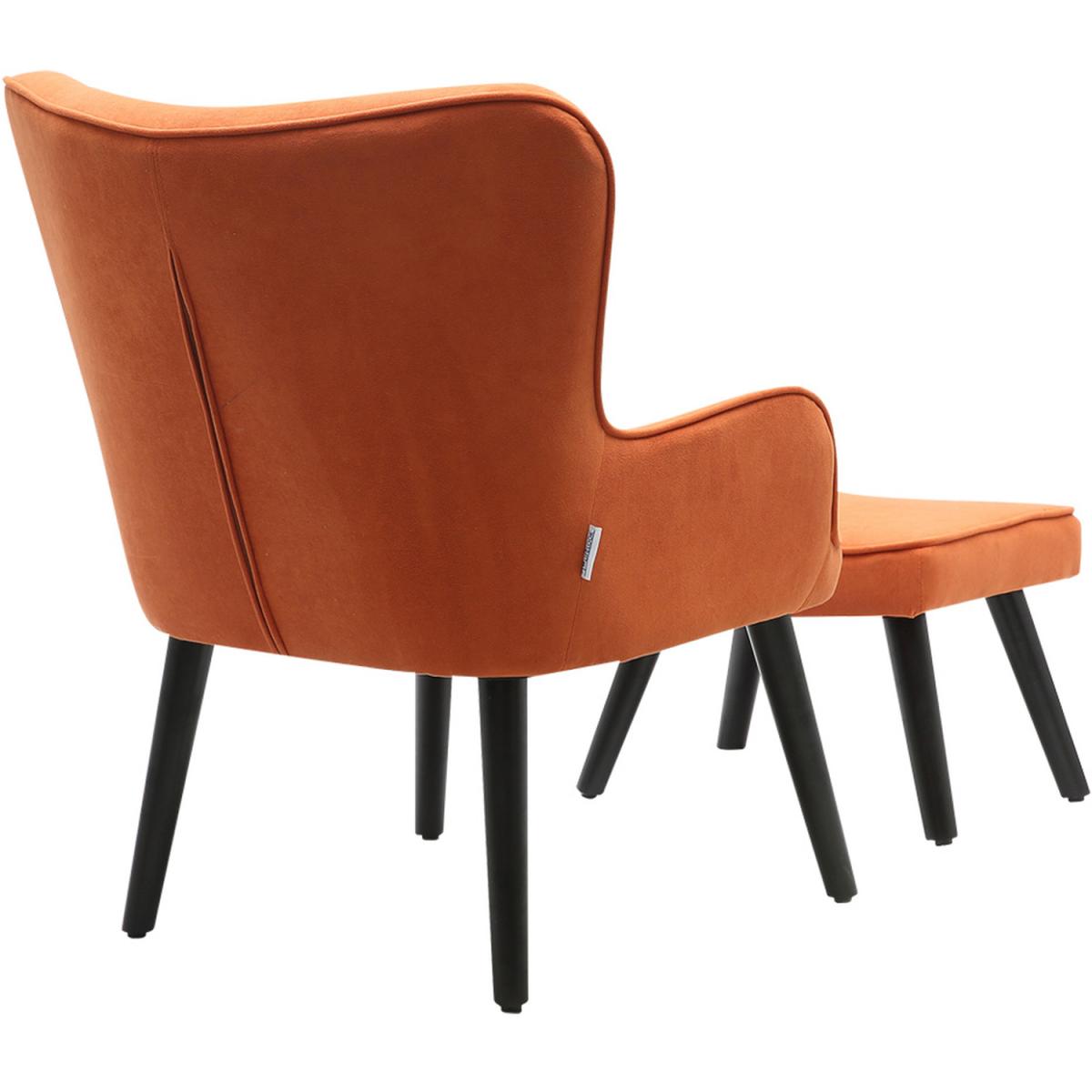 Velvet Smile Chair and Footstool - Green – image 11