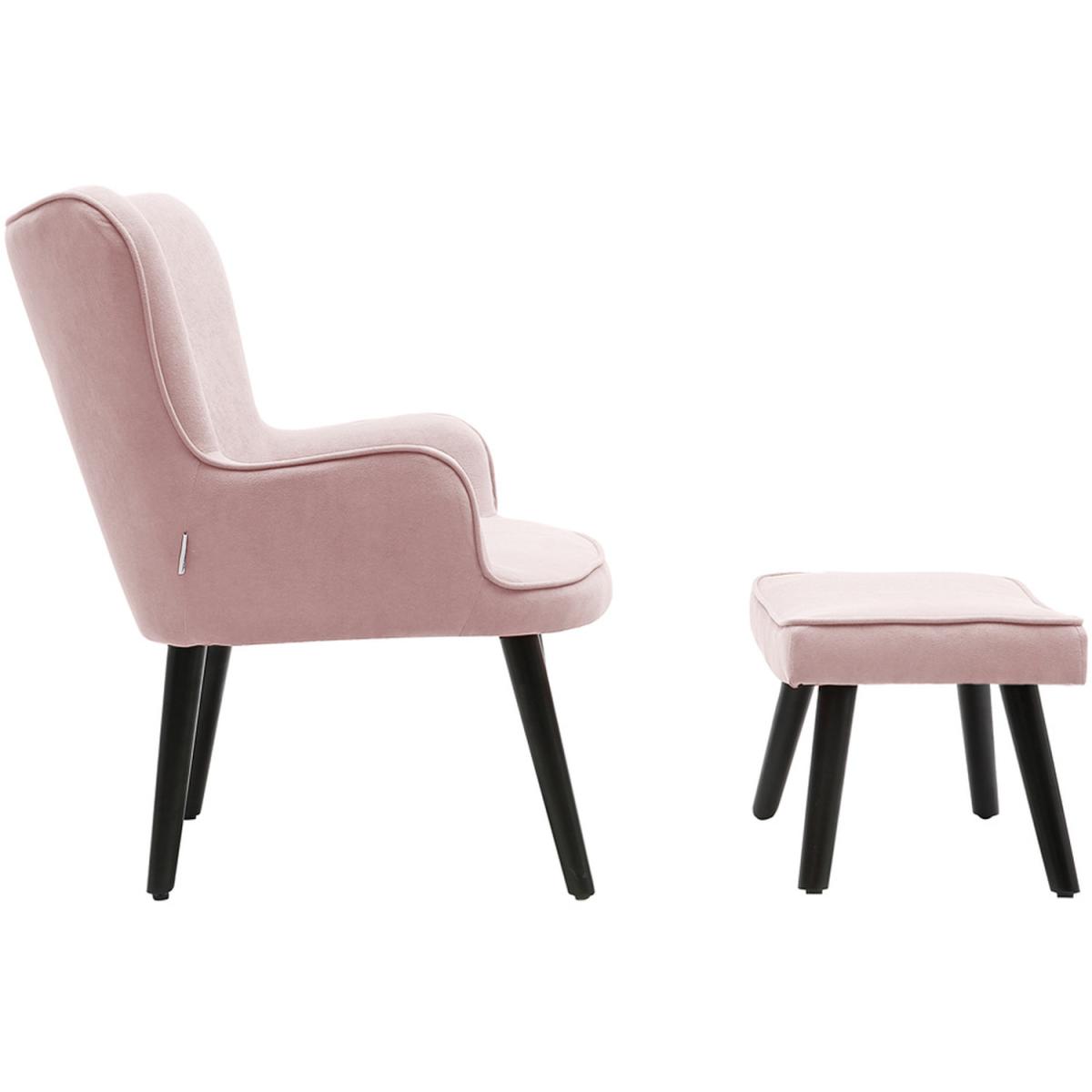 Velvet Smile Chair and Footstool - Green – image 14