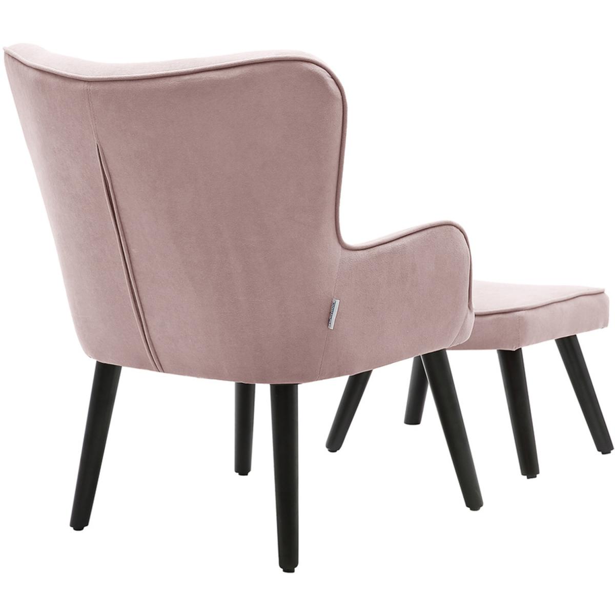 Velvet Smile Chair and Footstool - Green – image 15