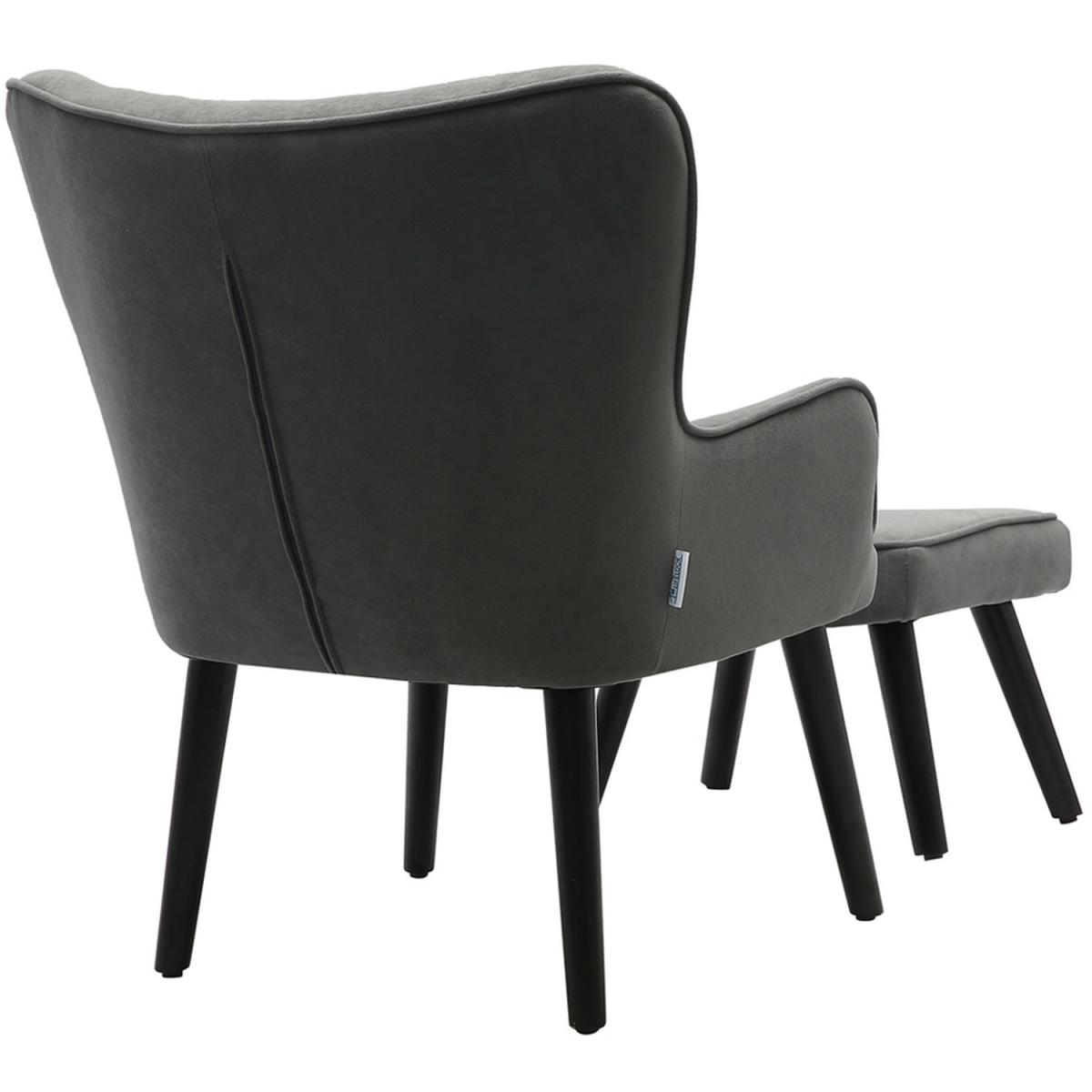 Velvet Smile Chair and Footstool - Green – image 19