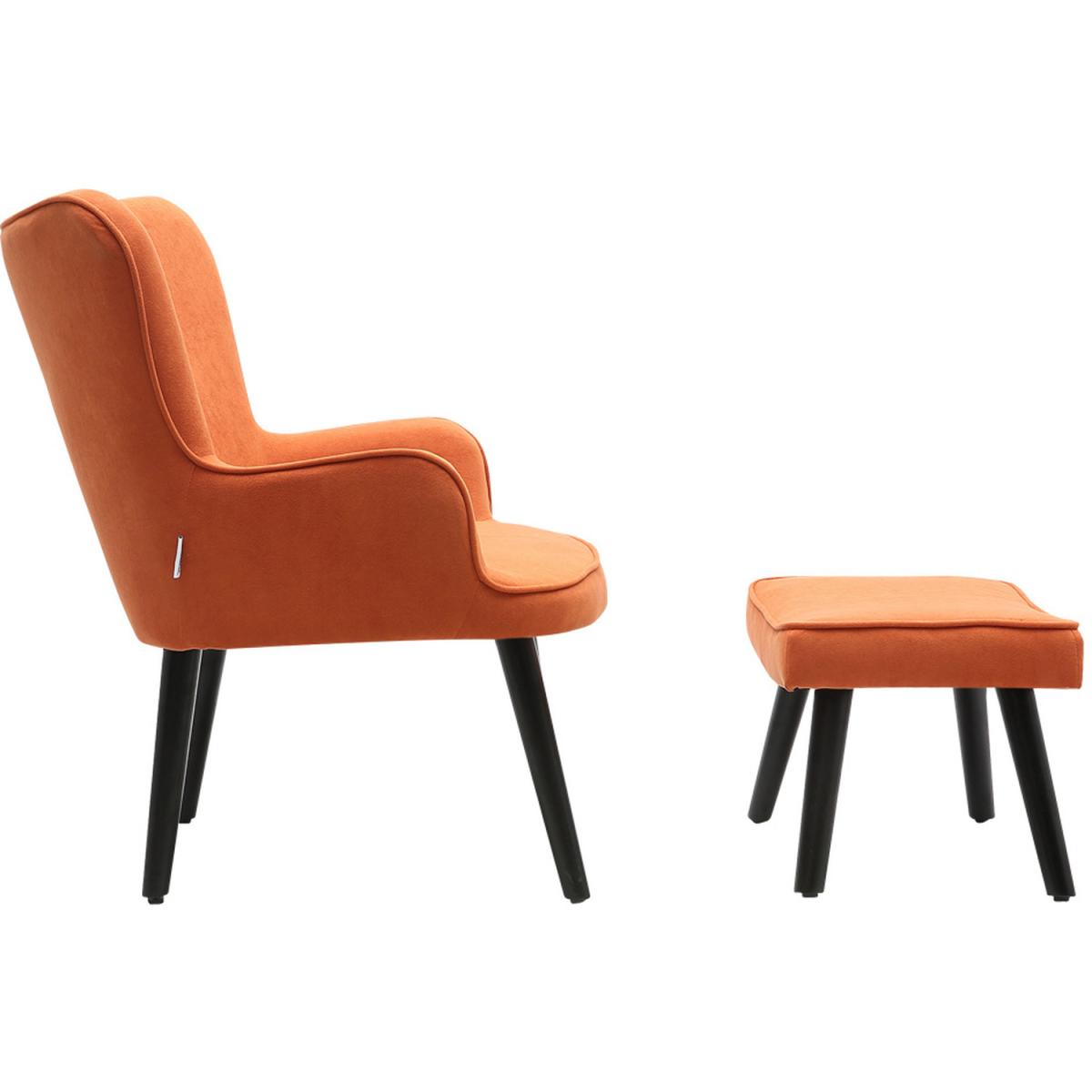 Velvet Smile Chair and Footstool - Green – image 10