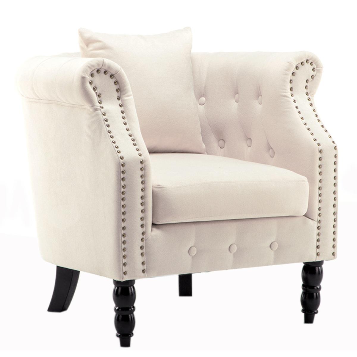 Cashmere Linen Arm Chair - Beige – image 7