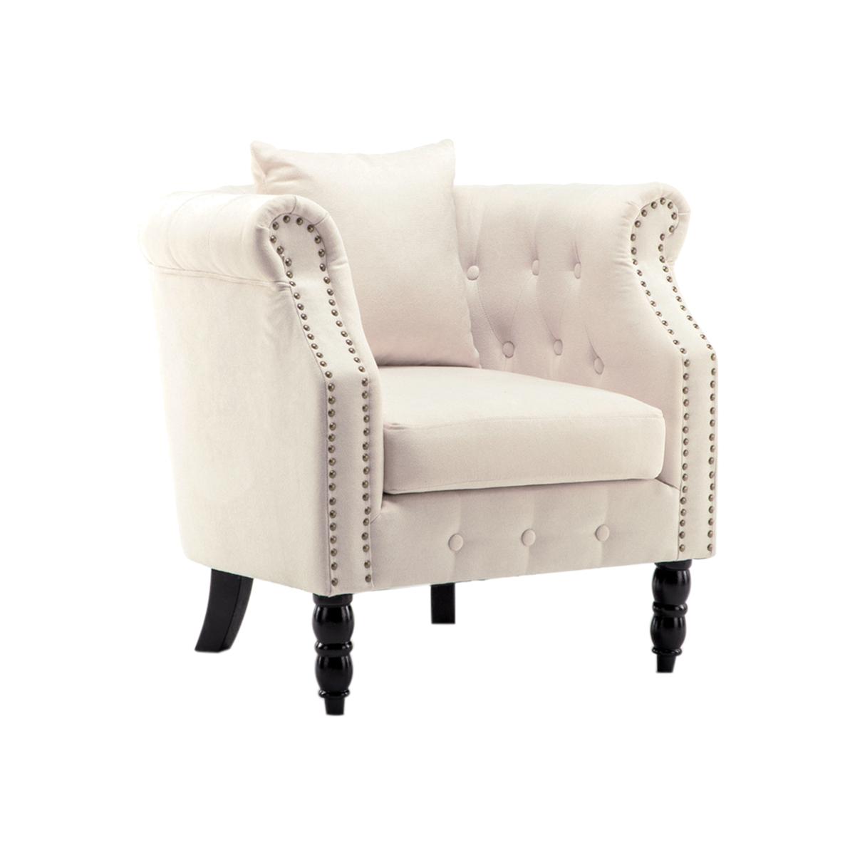 Cashmere Linen Arm Chair - Beige – image 1
