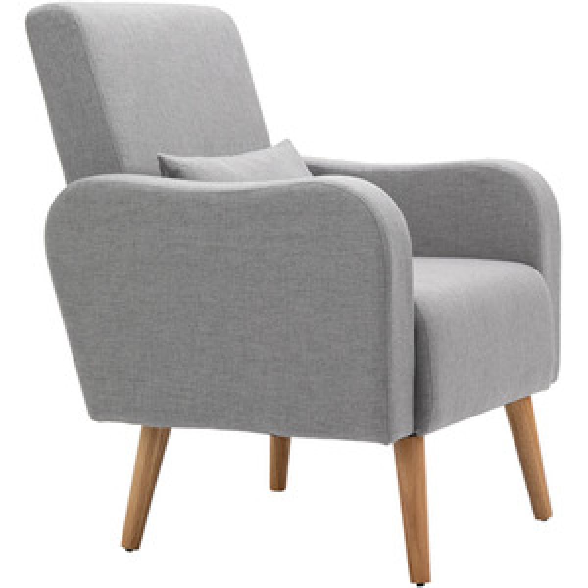 Linen Nordic Armchair Sofa Chair - Cream White – image 7