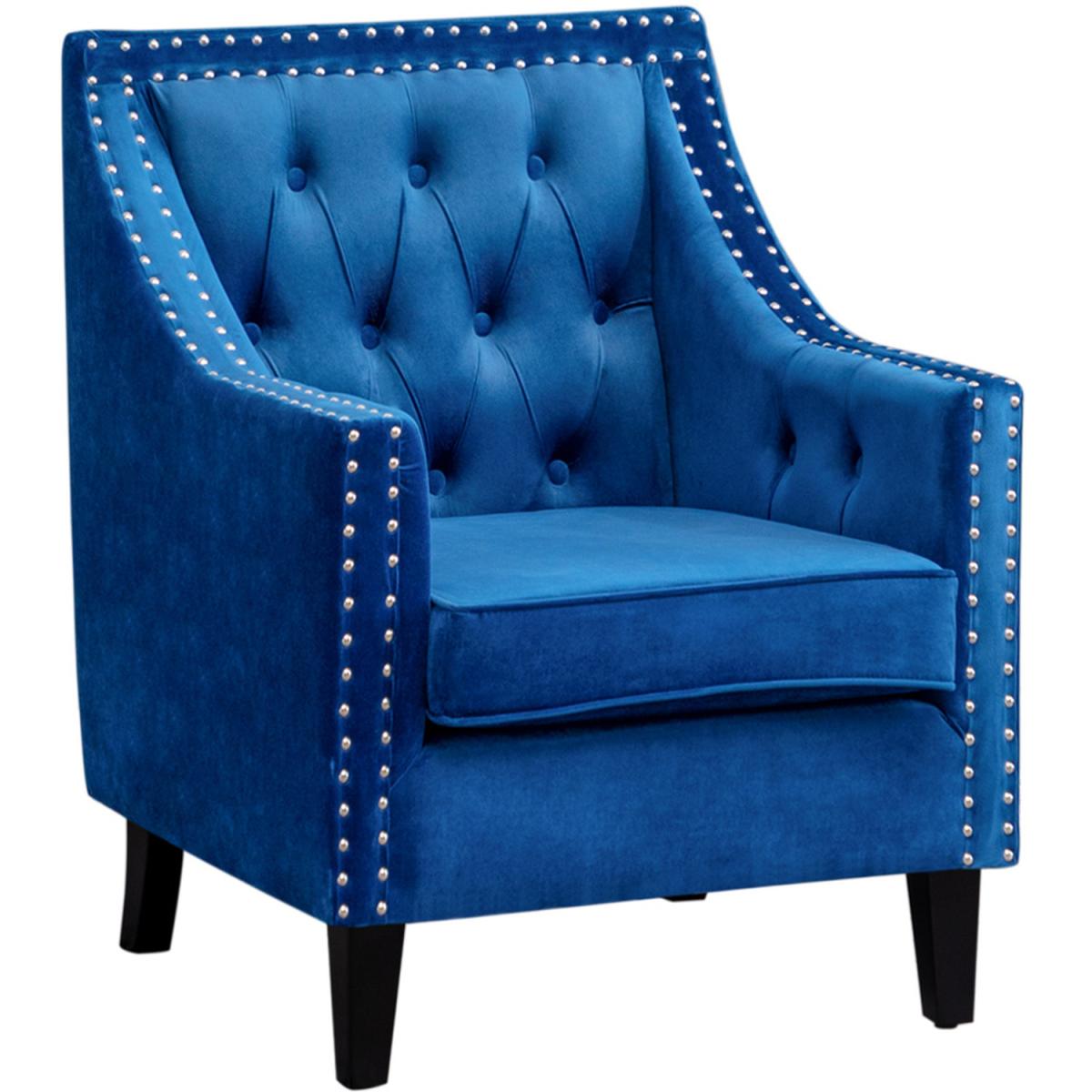 Buttoned Tufted Armchair - Royal Blue – image 3