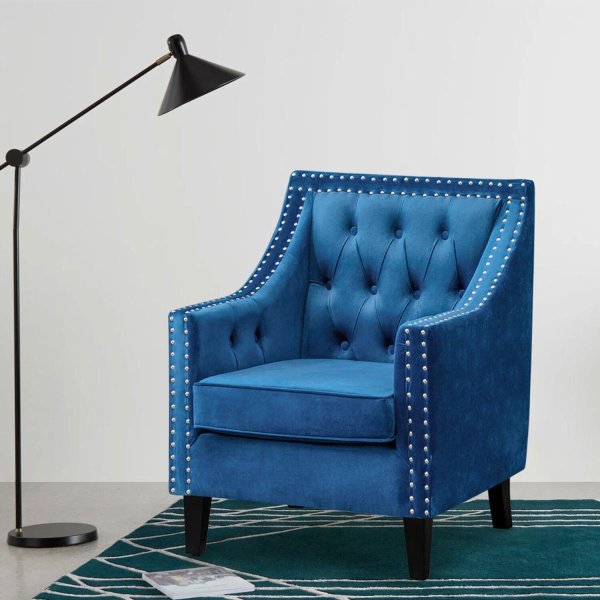 Buttoned Tufted Armchair - Royal Blue – image 1