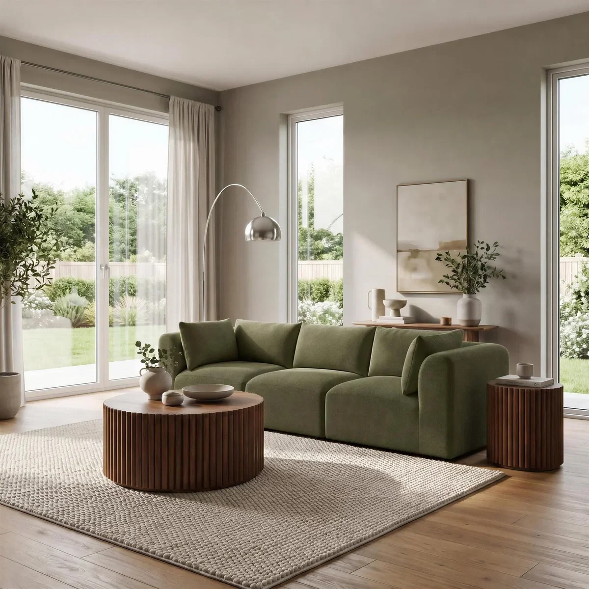 Drift Boucle Corner Section Armchair for Modular Sofa - Green – image 5