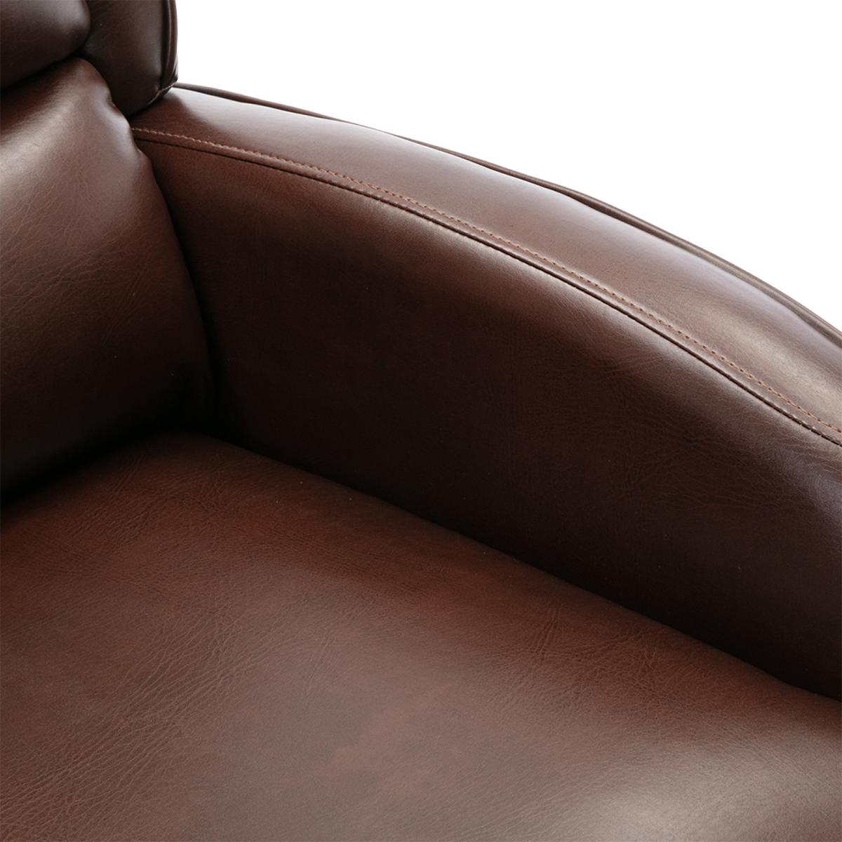 Norton Bonded Leather Pushback Recliner Armchair - Brown – image 5