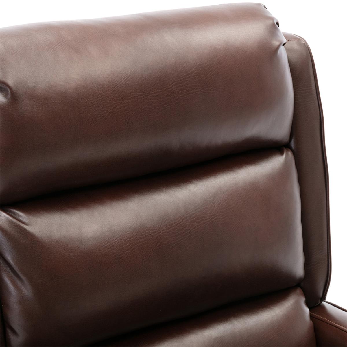 Norton Bonded Leather Pushback Recliner Armchair - Brown – image 6
