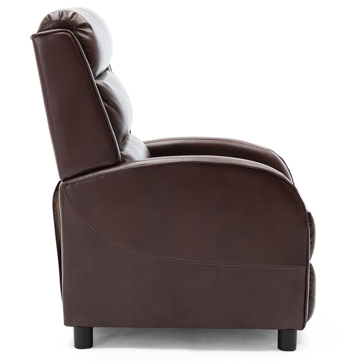 Norton Bonded Leather Pushback Recliner Armchair - Brown – image 7