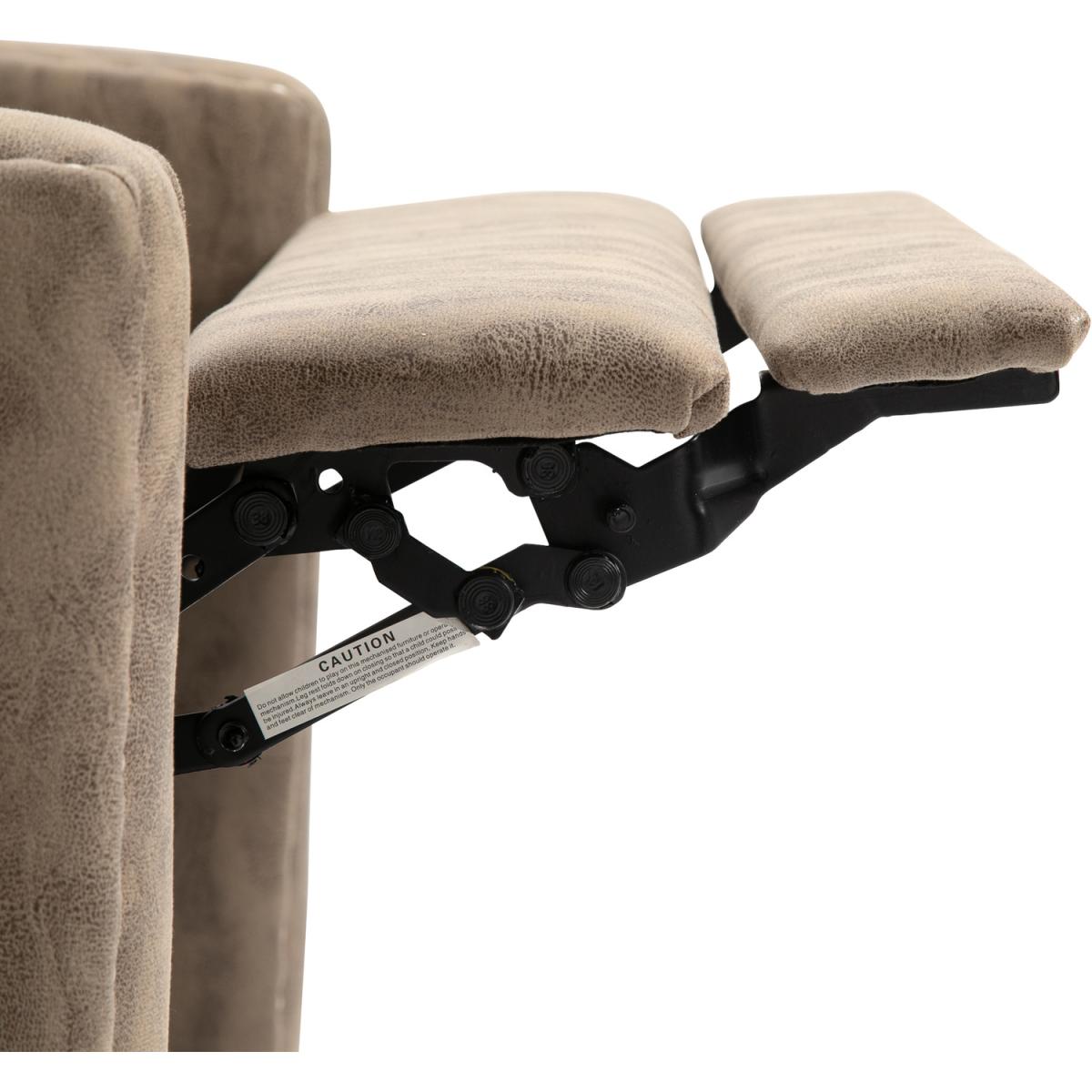 Manual Reclining Armchair with Footrest - Brown – image 5