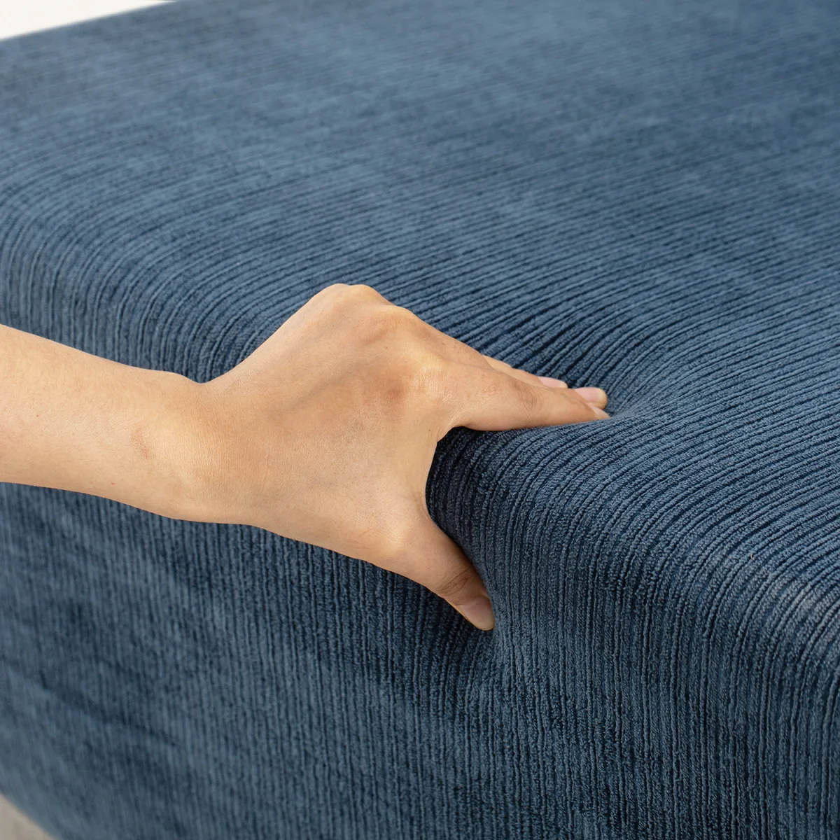Fabric Armchair with Footstool - Dark Gray – image 14