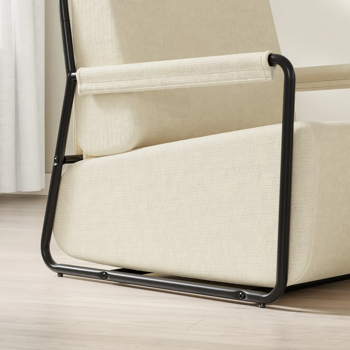 Fabric Armchair with Footstool - Dark Gray – image 63