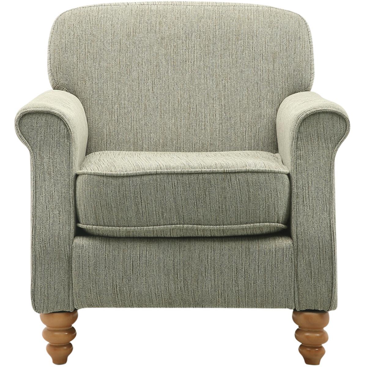 Chenille Fabric Old Fashioned Armchair - Khaki – image 2