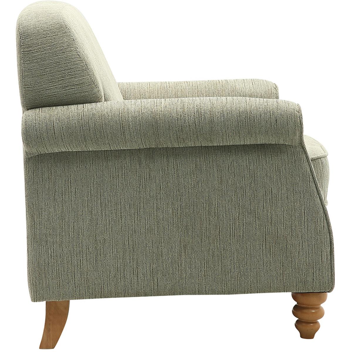 Chenille Fabric Old Fashioned Armchair - Khaki – image 3