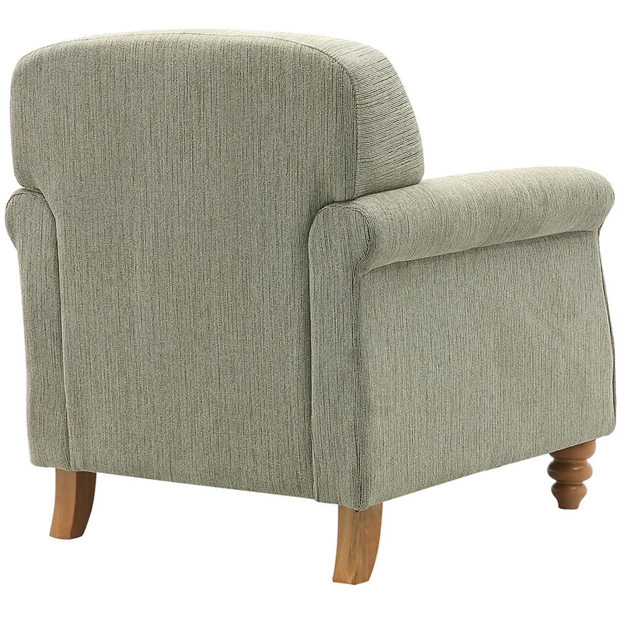 Chenille Fabric Old Fashioned Armchair - Khaki – image 4