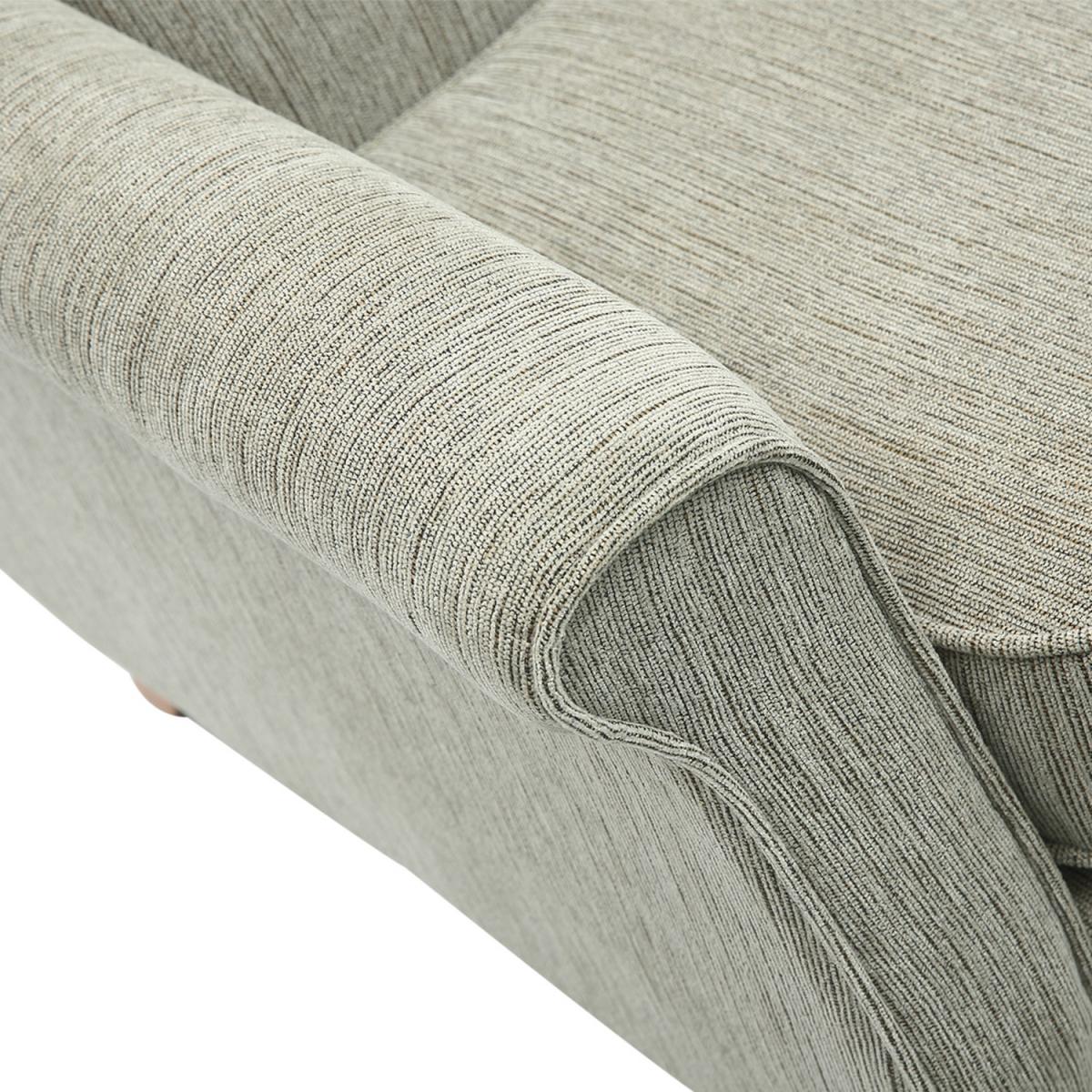 Chenille Fabric Old Fashioned Armchair - Khaki – image 5