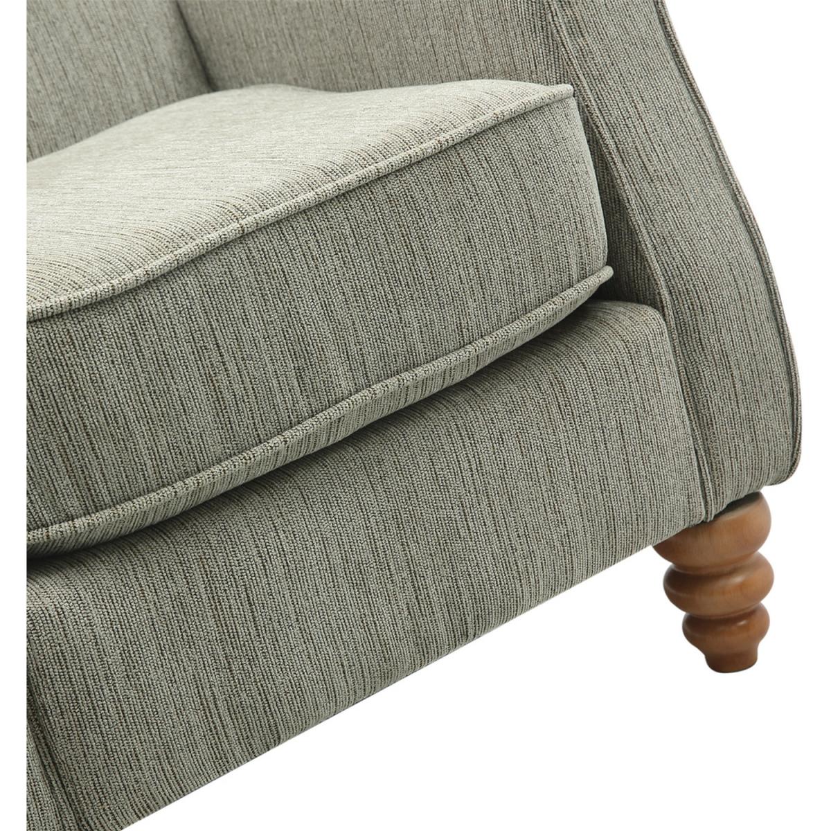Chenille Fabric Old Fashioned Armchair - Khaki – image 6