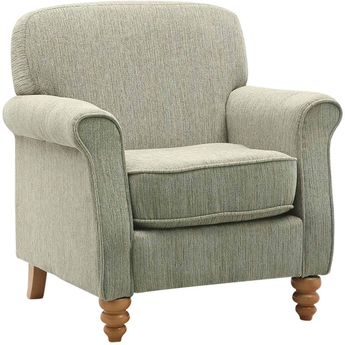 Chenille Fabric Old Fashioned Armchair - Khaki – image 9