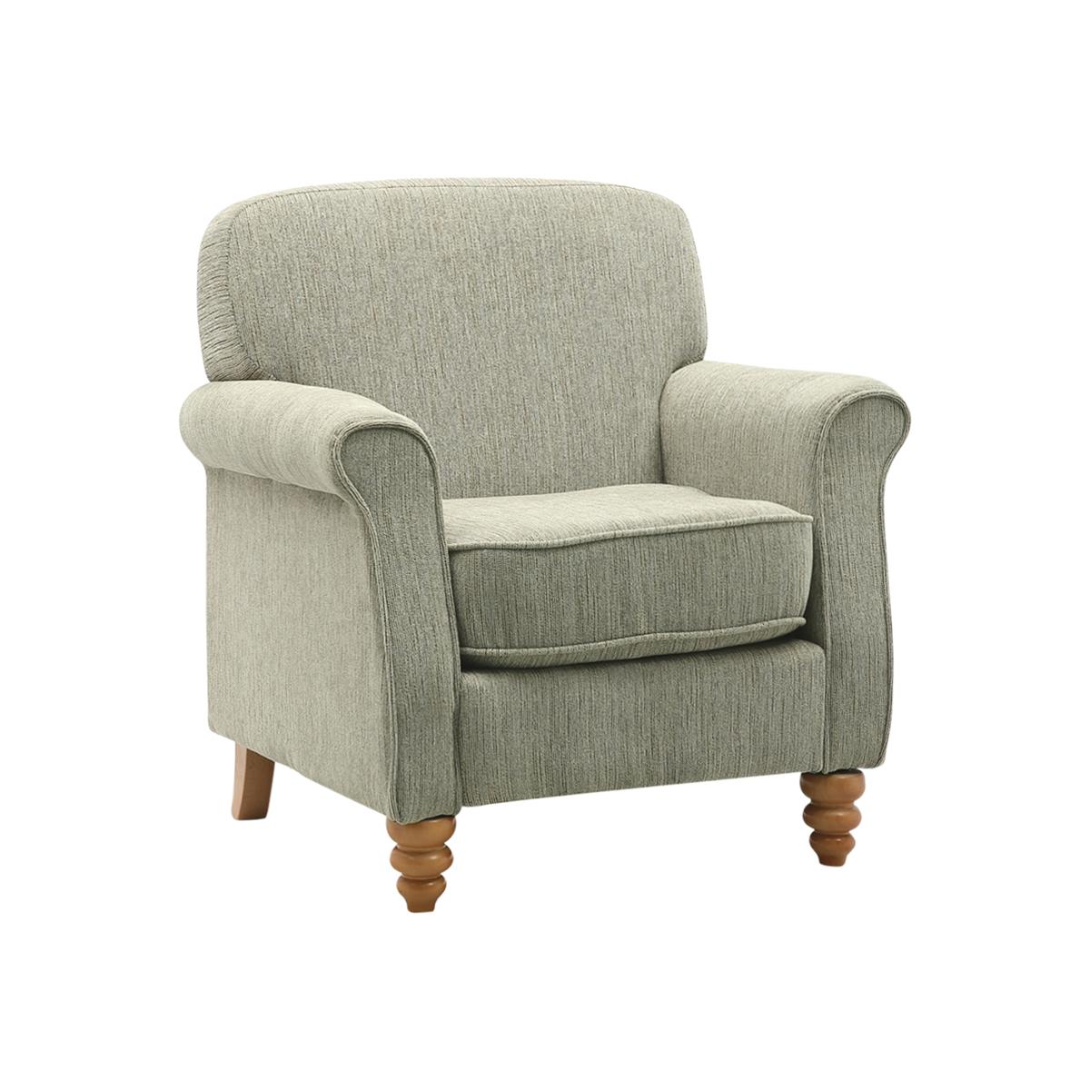 Chenille Fabric Old Fashioned Armchair - Khaki – image 1