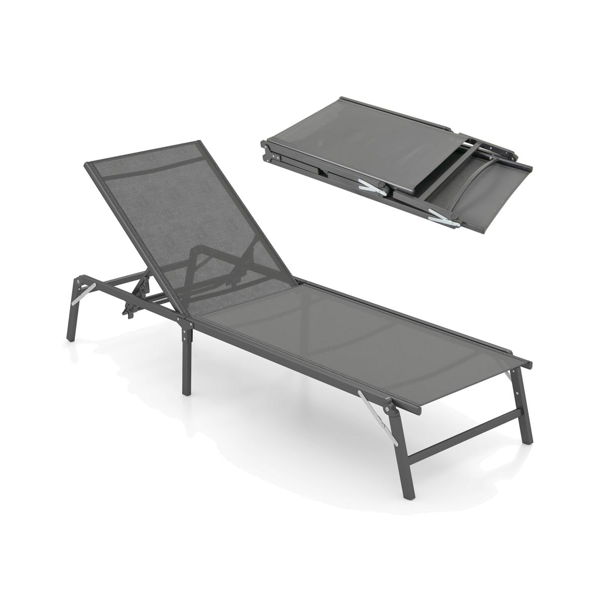 Foldable Patio Lounge Chair - Grey
