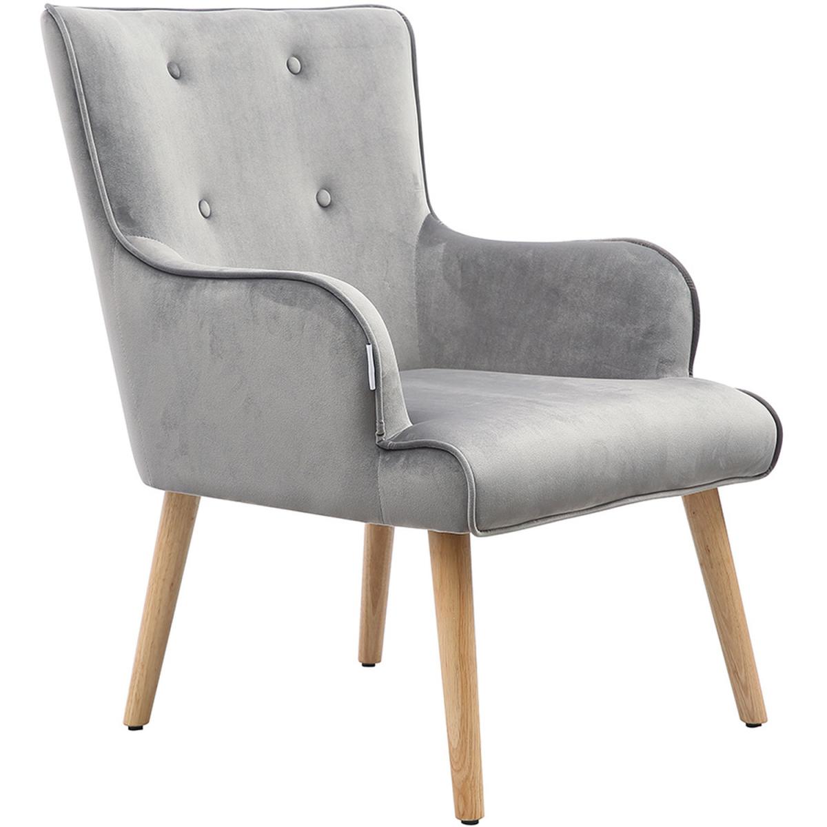 Velvet Accent Armchair - Blue – image 11