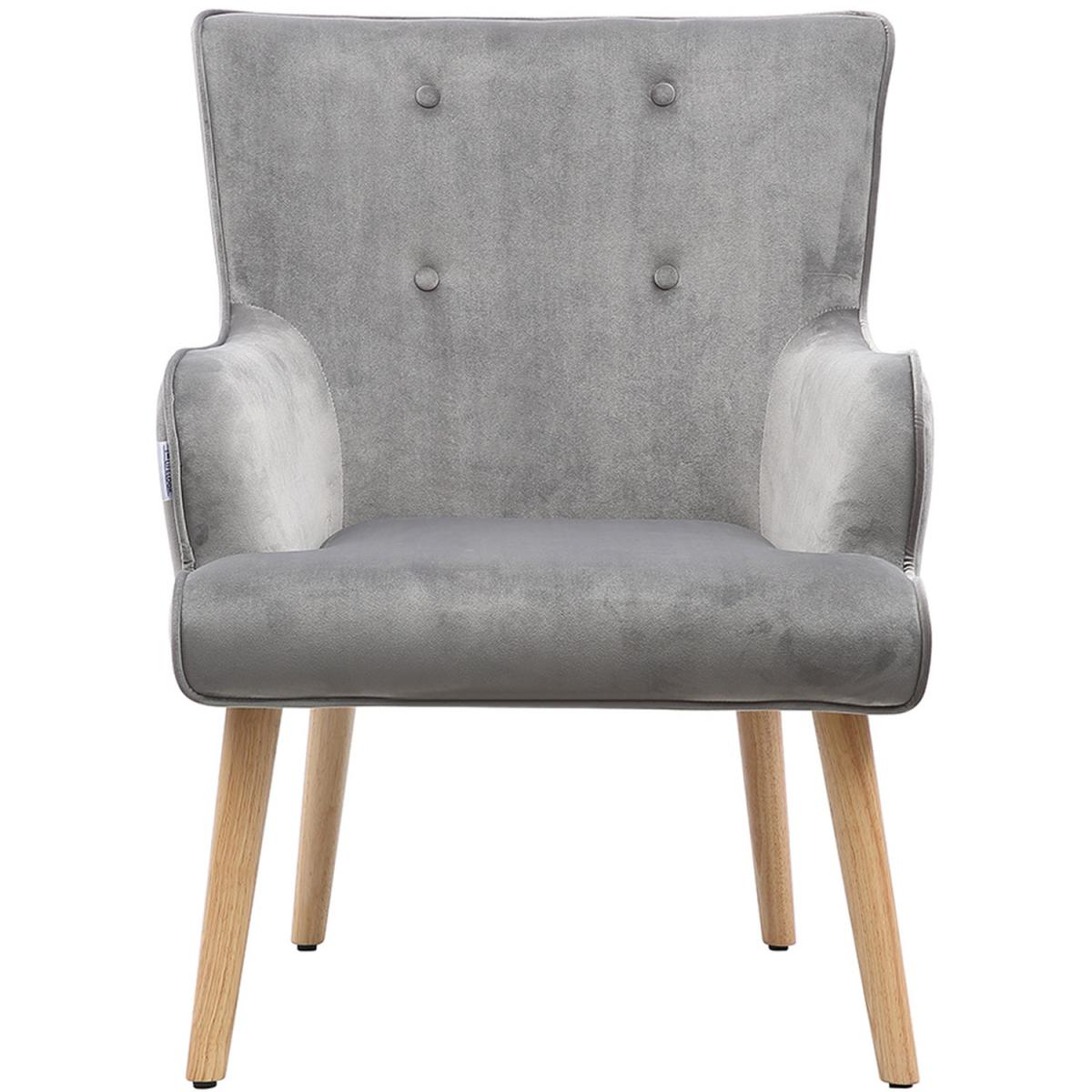 Velvet Accent Armchair - Blue – image 12