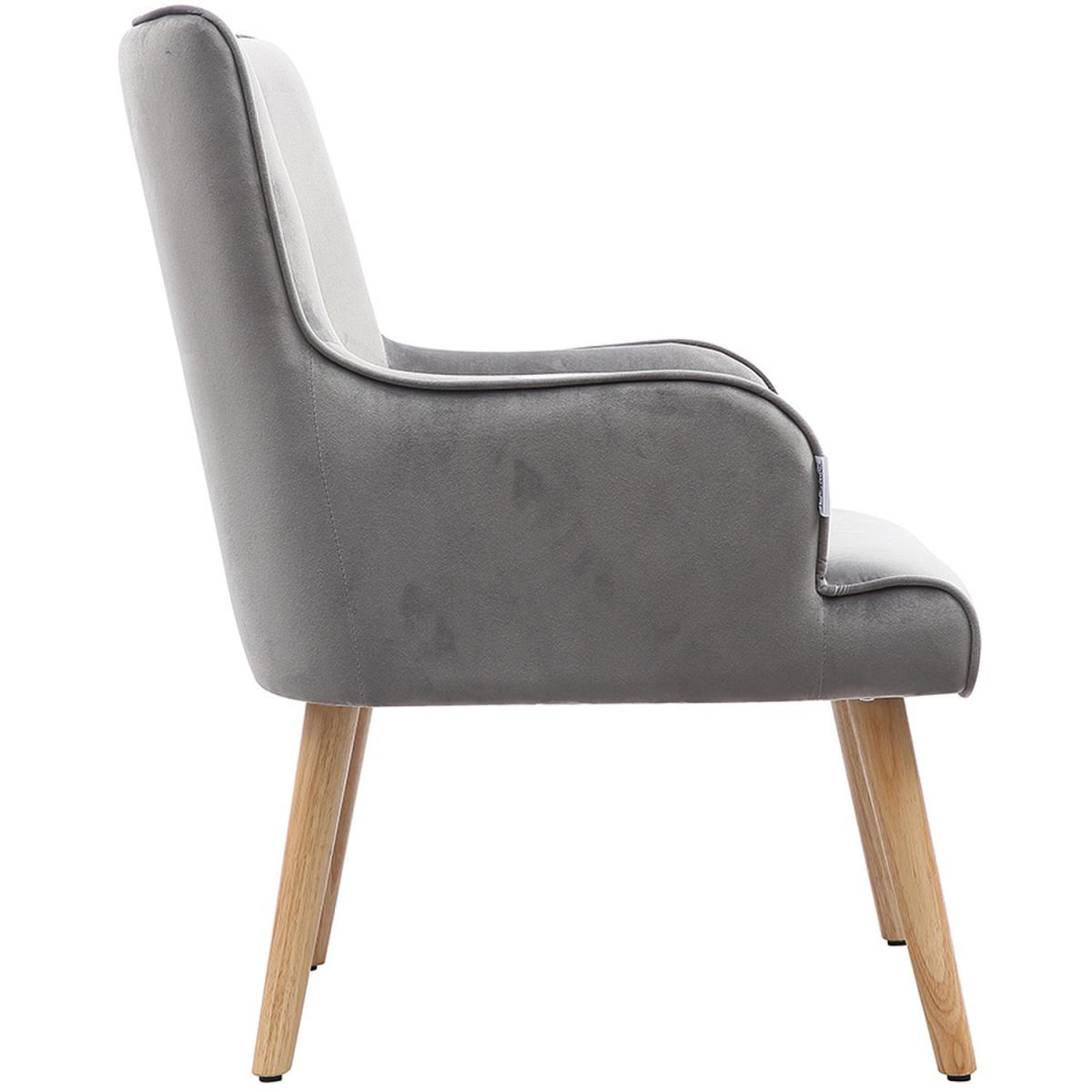 Velvet Accent Armchair - Blue – image 13