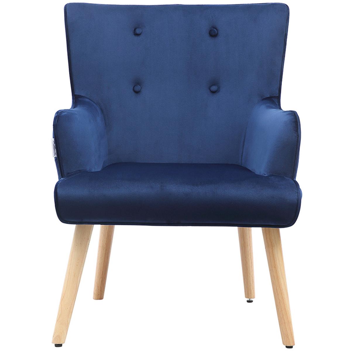 Velvet Accent Armchair - Blue – image 4