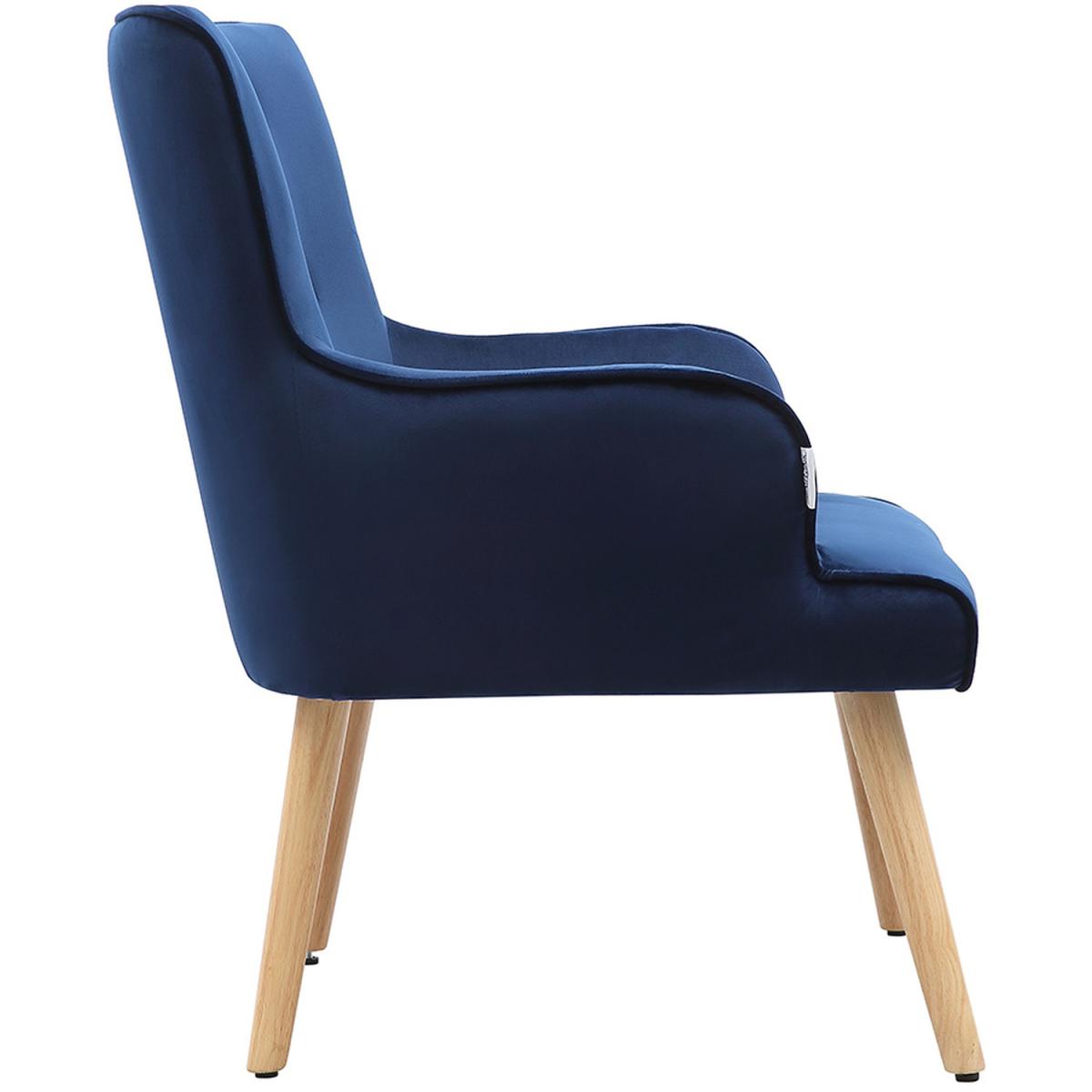 Velvet Accent Armchair - Blue – image 5