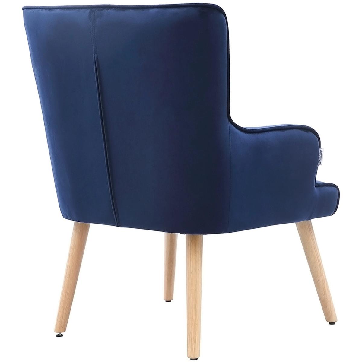 Velvet Accent Armchair - Blue – image 6