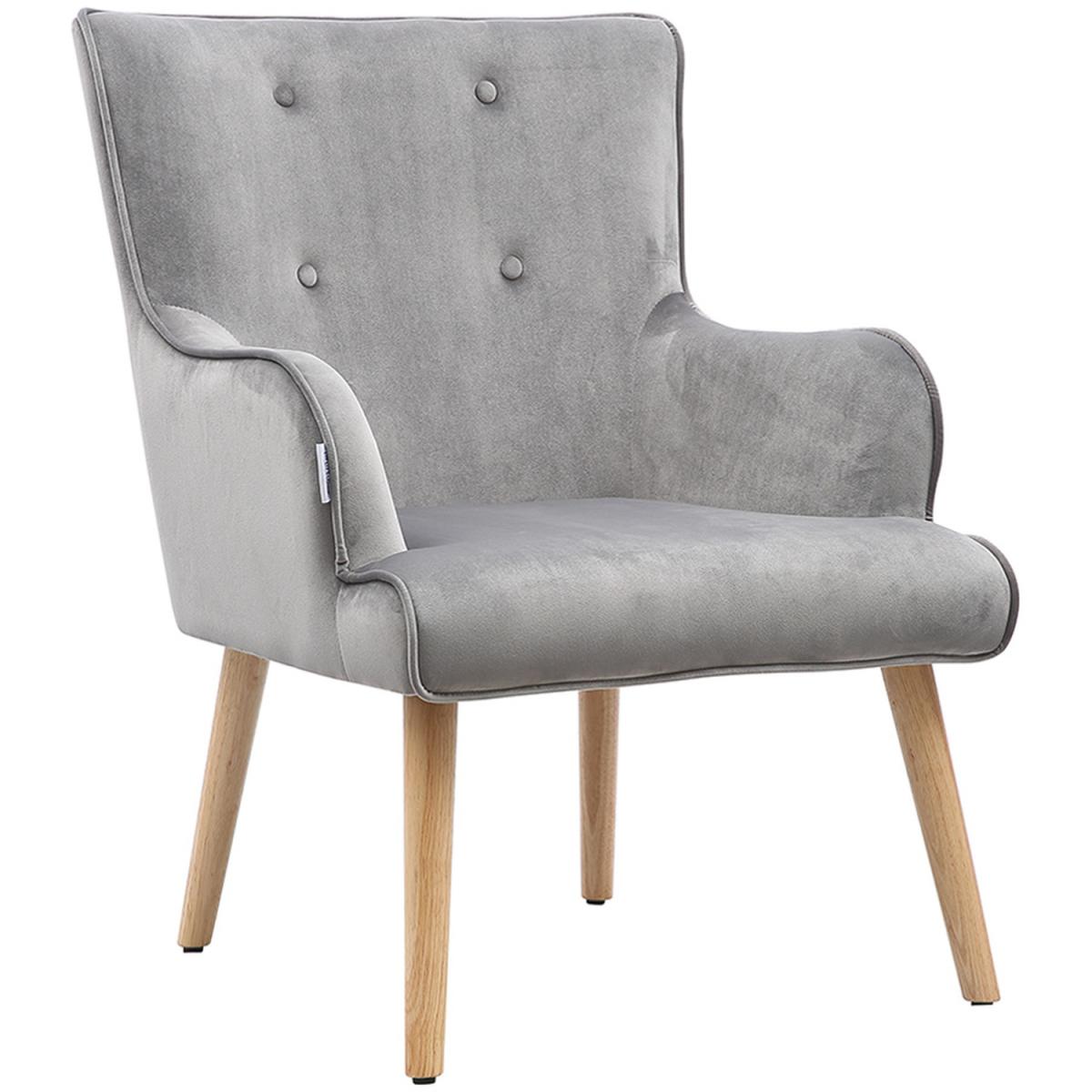 Velvet Accent Armchair - Blue – image 8