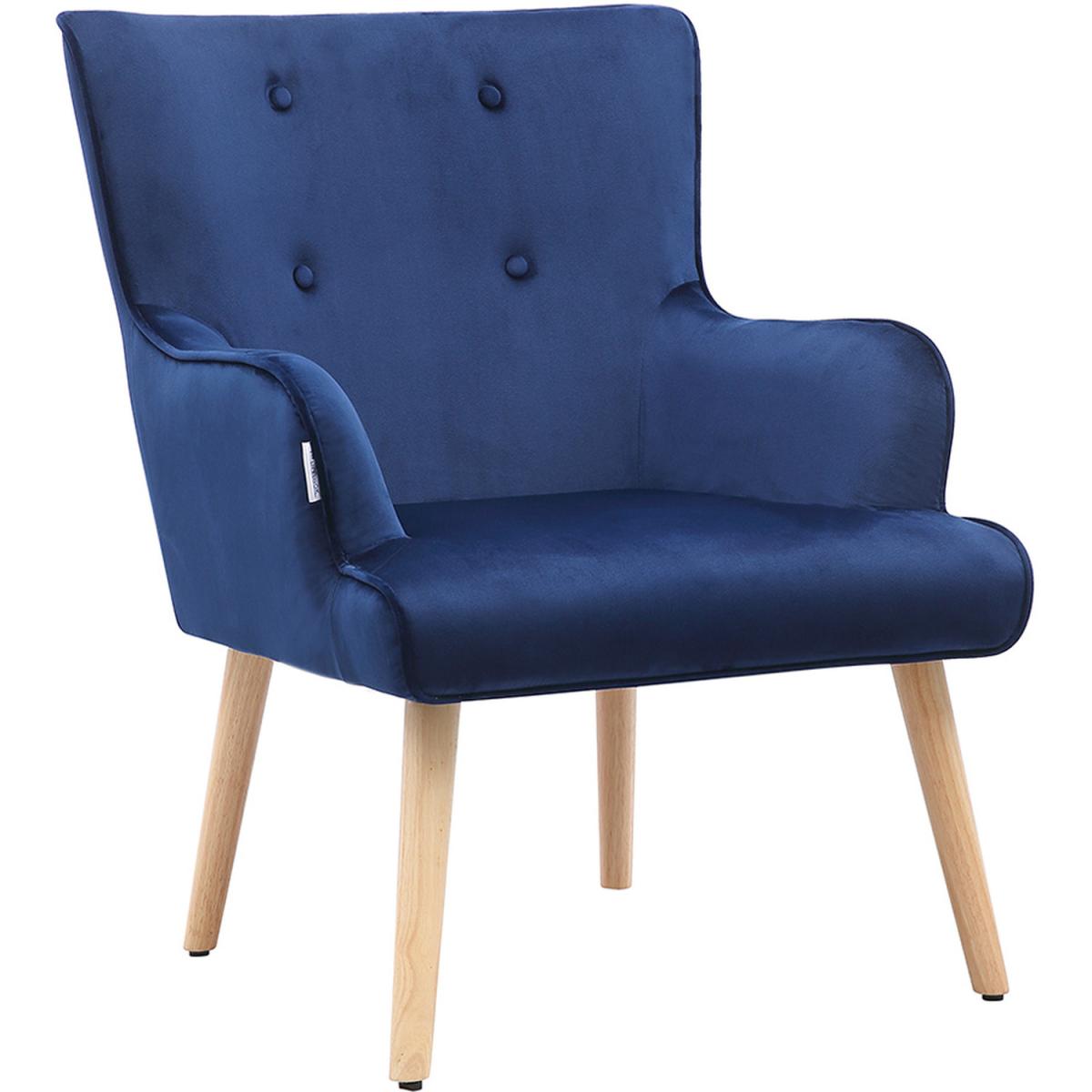 Velvet Accent Armchair - Blue – image 9