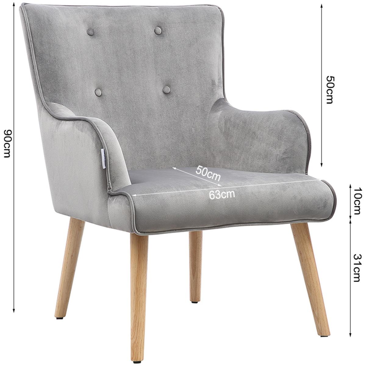 Velvet Accent Armchair - Blue – image 10